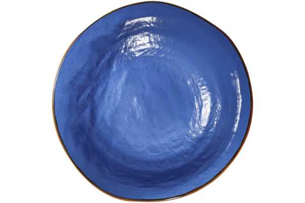 PIATTO FONDO MEDITERRANEO IN GRES BLU CM.Ø24