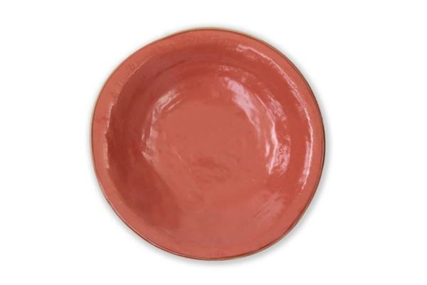 PIATTO FONDO MEDITERRANEO IN GRES ARANCIONE CM.Ø24