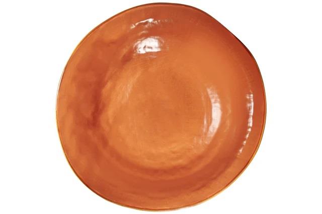 PIATTO FONDO MEDITERRANEO IN GRES ARANCIONE CM.Ø24