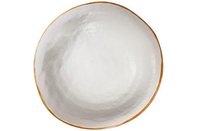 PIATTO FONDO MEDITERRANEO IN GRES BIANCO CM.Ø24