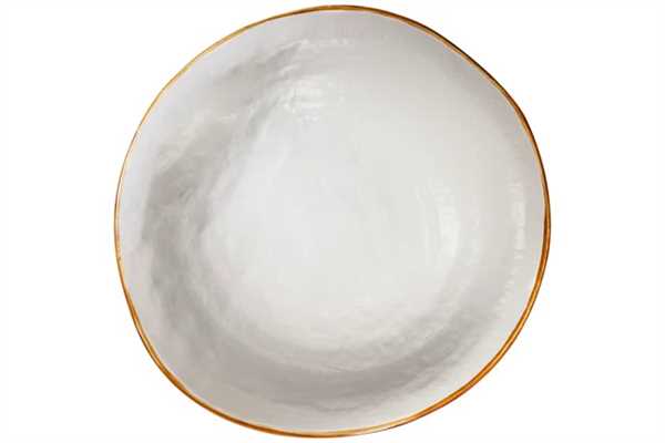 PIATTO FONDO MEDITERRANEO IN GRES BIANCO CM.Ø24