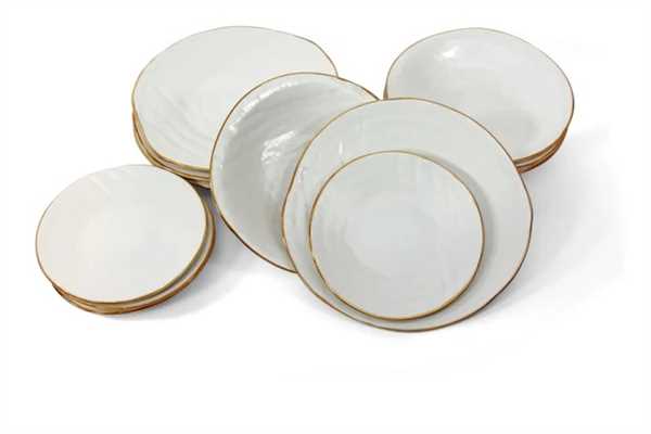 PIATTO FONDO MEDITERRANEO IN GRES BIANCO CM.Ø24