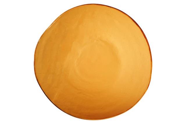 PIATTO DESSERT MEDITERRANEO IN GRES GIALLO CM.Ø20
