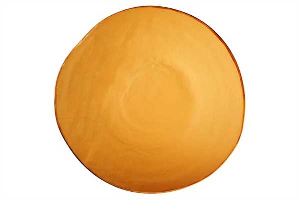PIATTO DESSERT MEDITERRANEO IN GRES GIALLO CM.Ø20