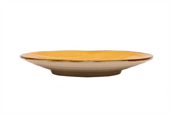 PIATTO DESSERT MEDITERRANEO IN GRES GIALLO CM.Ø20