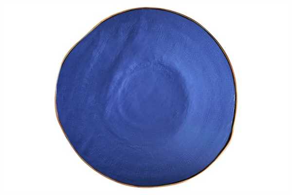 PIATTO DESSERT MEDITERRANEO IN GRES BLU CM.Ø20