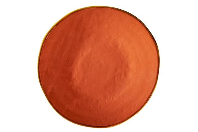 PIATTO DESSERT MEDITERRANEO IN GRES ARANCIONE CM.Ø20
