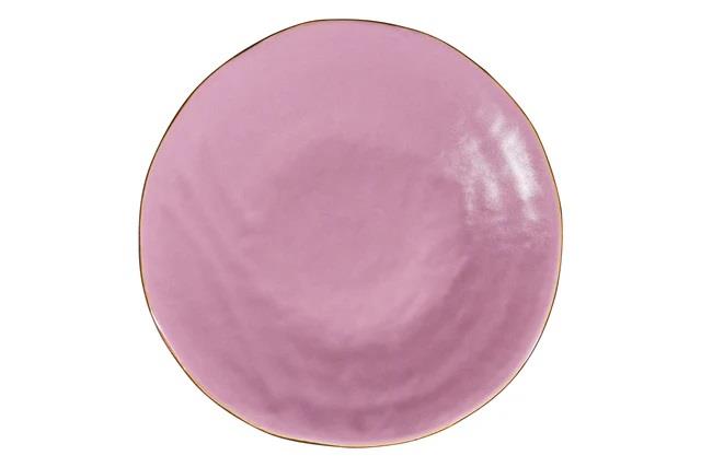 PIATTO DESSERT MEDITERRANEO IN GRES ROSA CM.Ø20
