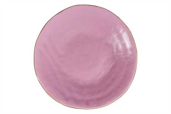 PIATTO DESSERT MEDITERRANEO IN GRES ROSA CM.Ø20