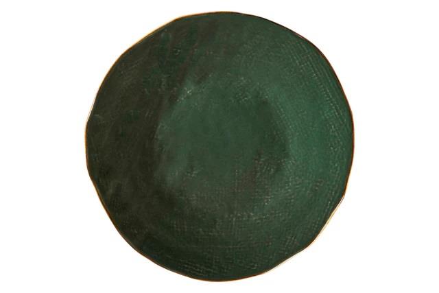 PIATTO DESSERT MEDITERRANEO IN GRES VERDE CM.Ø20