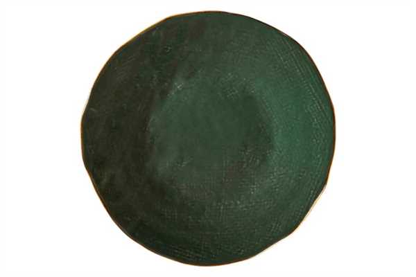 PIATTO DESSERT MEDITERRANEO IN GRES VERDE CM.Ø20