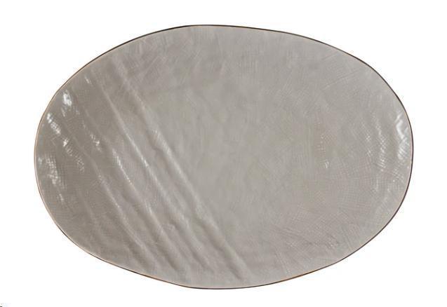 VASSOIO OVALE GRANDE MEDITERRANEO IN GRES CM.40X28 FANGO