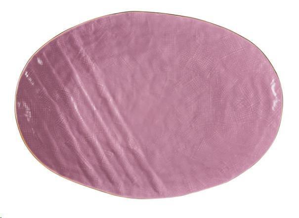 VASSOIO OVALE GRANDE MEDITERRANEO IN GRES ROSA CM.40,5X28