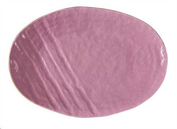 VASSOIO OVALE GRANDE MEDITERRANEO IN GRES ROSA CM.40,5X28