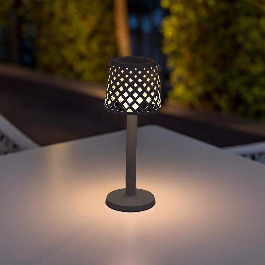 LAMPADA DA TAVOLO ESTERNO A BATTERIA GRETITA ANTRACITE
