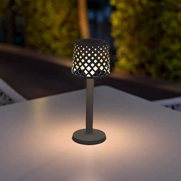 LAMPADA DA TAVOLO ESTERNO A BATTERIA GRETITA ANTRACITE