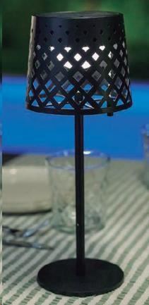 LAMPADA DA TAVOLO SOLARE ESTERNO GRETITA METALLO NERO