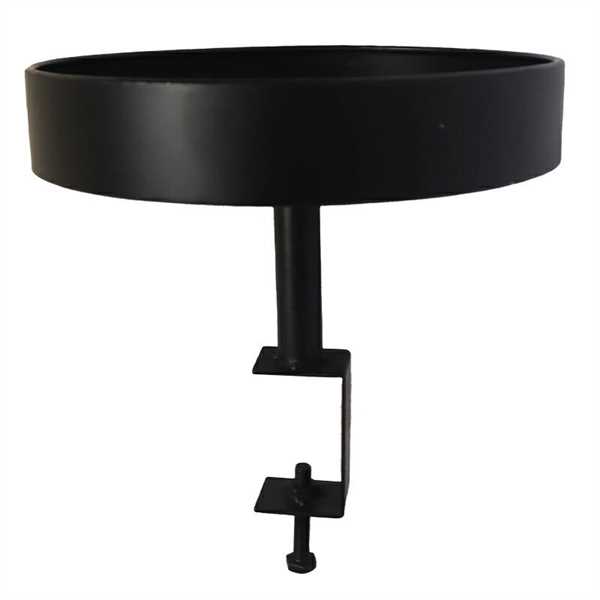 TABLE TRAY METAL Ø27X25.5CM BLACK