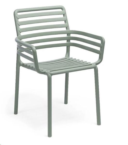 SEDIA CON BRACCIOLI IN POLIPROP. DOGA MENTA CM.60X56,5X83,5H