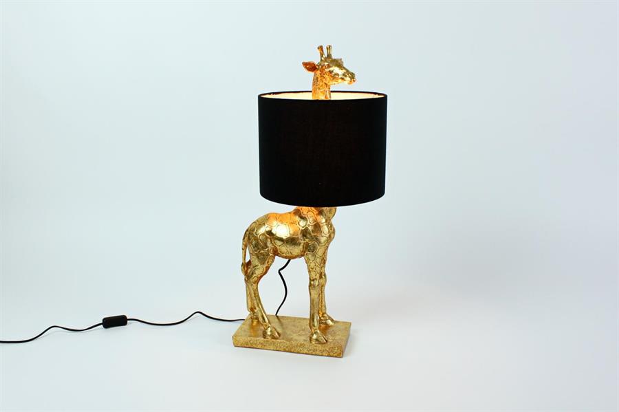 TABLE LAMP GIRAFFEBLACK/GOLD  E27  POLY 35X80X70CM