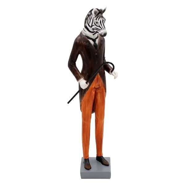 FIGURA DECORATIVA ZEBRA MR.GRANT POLIRESINA CM12X8X39H