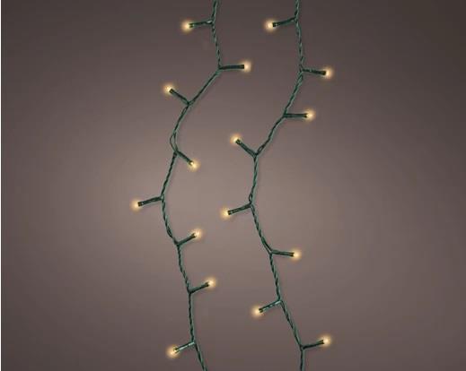 CATENA 200LED LUCE CLASSICA MT9,95 FILO VERDE IP44 CON FUNZ.