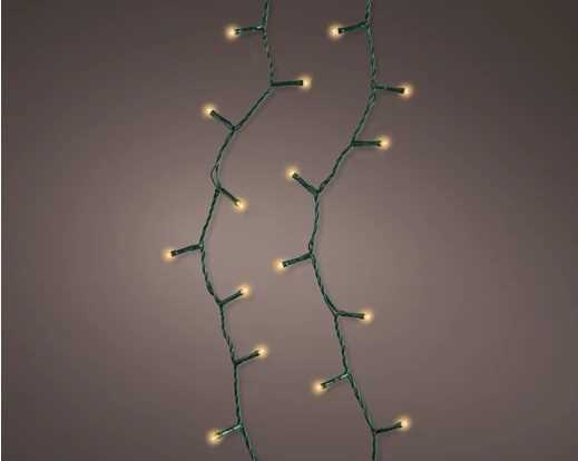 CATENA 200LED LUCE CLASSICA MT9,95 FILO VERDE IP44 CON FUNZ.