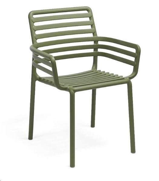 SEDIA CON BRACCIOLI IN POLIPROPILENE DOGA AGAVE CM.60X57X84