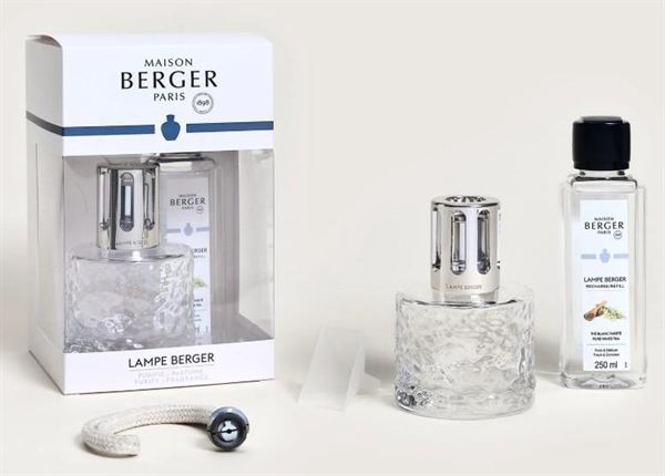 LAMPE BERGER MIRAGE TRASP. CON 250ML THE' BLANC PURETE'