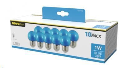 CONFEZIONE 10 LAMPADINE SFERA LED E27 BLU 1,8W DECORATIVA