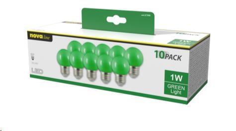 CONFEZIONE 10 LAMPADINE LED E27 1W DECORATIVA L.VERDE
