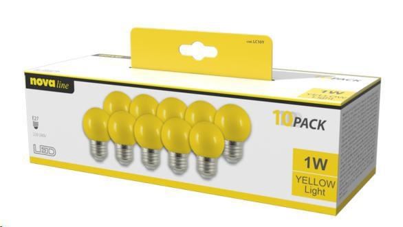 CONFEZIOE 10 LAMPADINE SFERA LED E27 1W DECORATIVA L.GIALLA