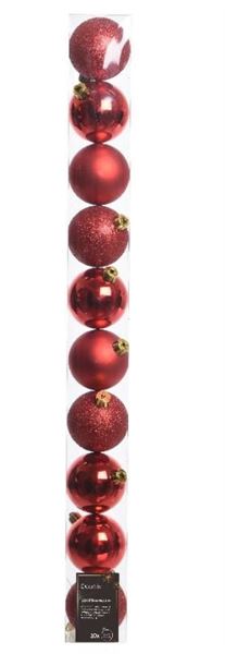 CONFEZIONE 10 PALLINE NATALE PLASTICA DIA6CM CHRISTMAS RED