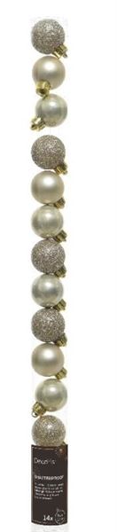 CONFEZIONE 14 PALLINE NATALE PLASTICA DIA3CM PEARL