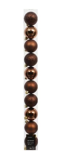 CONFEZIONE 10 PALLINE NATALE PLASTICA DIA6CM ESPRESSO