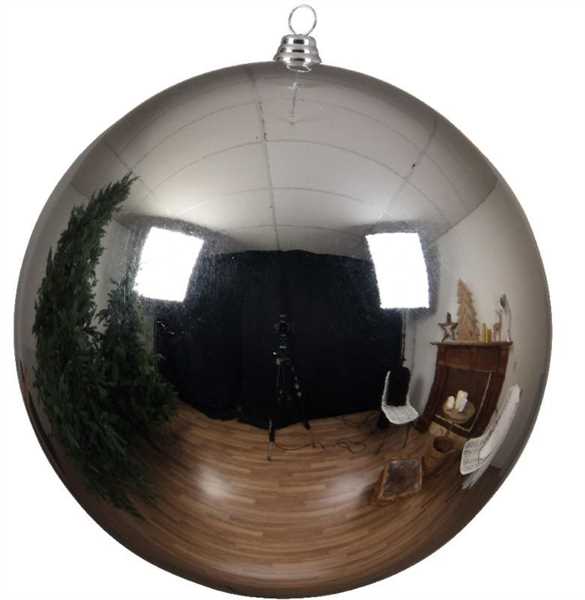 SFERA SHINY NATALE PLASTICA DIA14CM SILVER