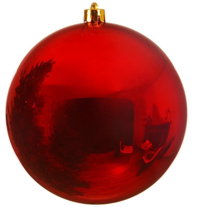 SFERA SHINY NATALE PLASTICA DIA14CM CHRISTMAS RED