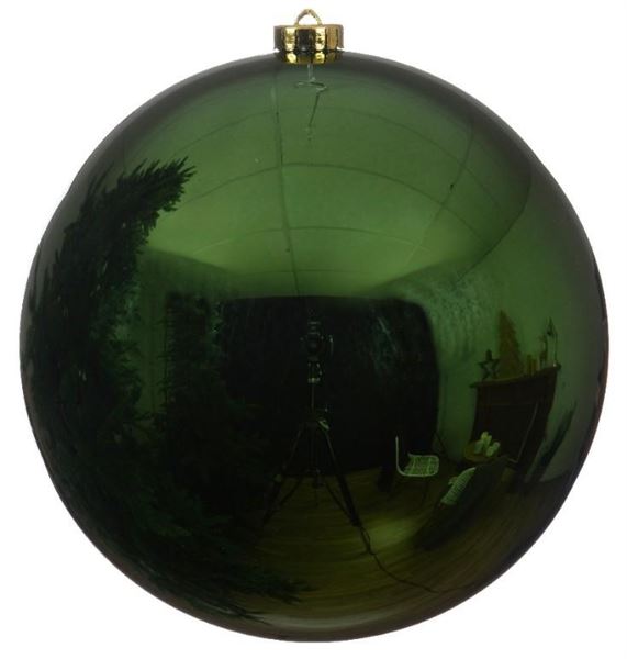 SFERA SHINY NATALE PLASTICA DIA14CM PINE GREEN