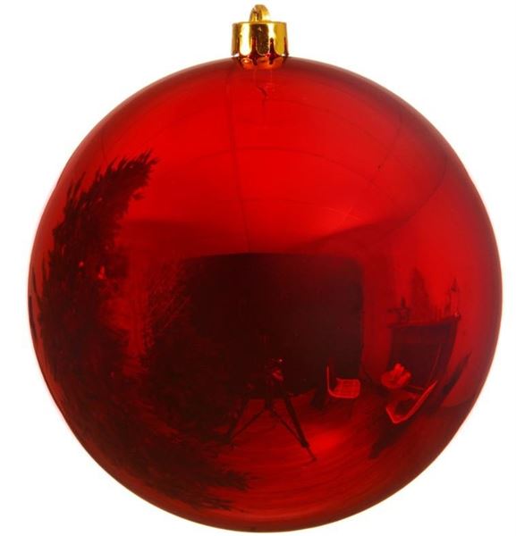 SFERA SHINY NATALE PLASTICA DIA20CM CHRISTMAS RED