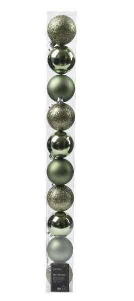 CONFEZIONE 10 PALLINE NATALE PLASTICA DIA6CM ROSEMARY GREEN