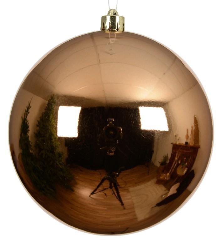 SFERA SHINY NATALE PLASTICA DIA14CM BRANDY