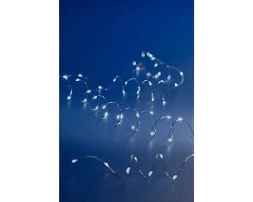 MICROLED A BATTERIA 60LED L.FREDDA 3MT FILO SILVER TIMER 6H