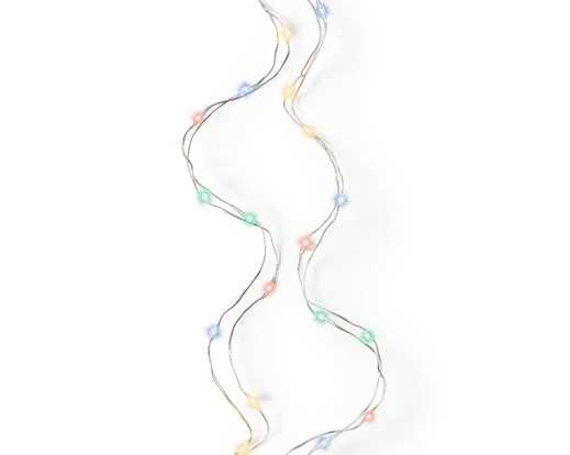 MICROLED A BATT. 40LED MULTICOLOR 2MT FILO SILVER TIMER 6H