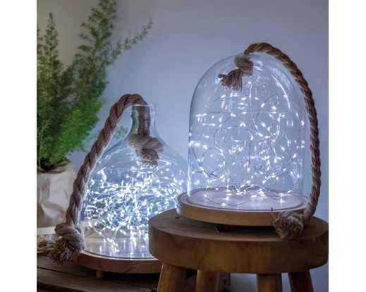 LUCI BATTERIA 100MICROLED L.FREDDA 4,95MT FILO ARGENTO