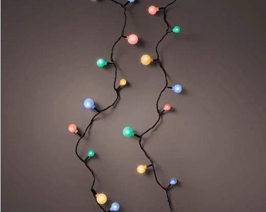 CATENA 240LED C/CAPS 3SIZES MULTICOLOR 18MT FILO NERO IP44