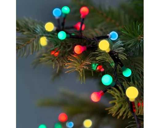 CATENA 240LED C/CAPS 3SIZES MULTICOLOR 18MT FILO NERO IP44