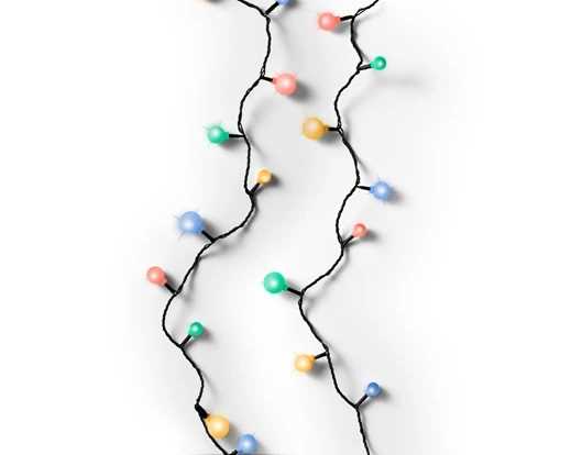 CATENA 240LED C/CAPS 3SIZES MULTICOLOR 18MT FILO NERO IP44