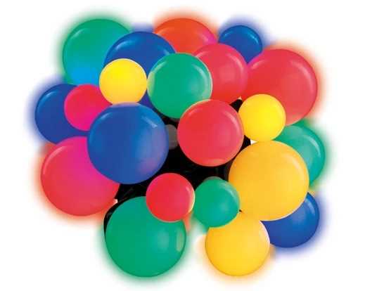 CATENA 240LED C/CAPS 3SIZES MULTICOLOR 18MT FILO NERO IP44