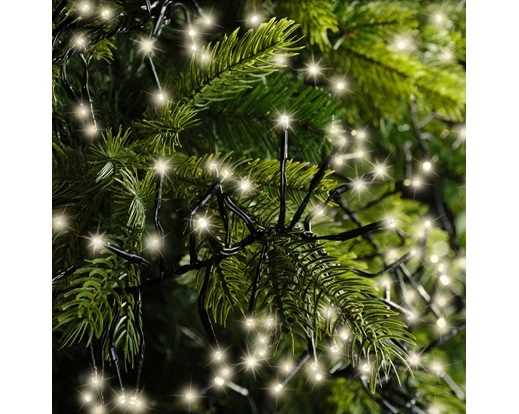 GHIRLANDA LUCE CALDA 1512LED MT13,5 FILO NERO 8 FUNZIONI