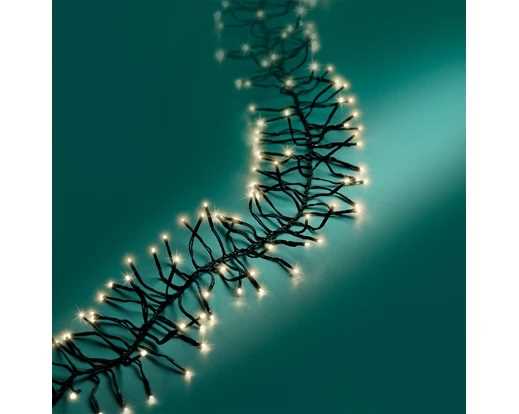 GHIRLANDA LUCE CALDA 1512LED MT13,5 FILO NERO 8 FUNZIONI